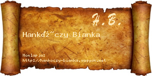 Hankóczy Bianka névjegykártya